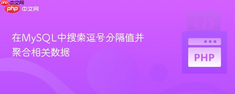 在mysql中搜索逗号分隔值并聚合相关数据