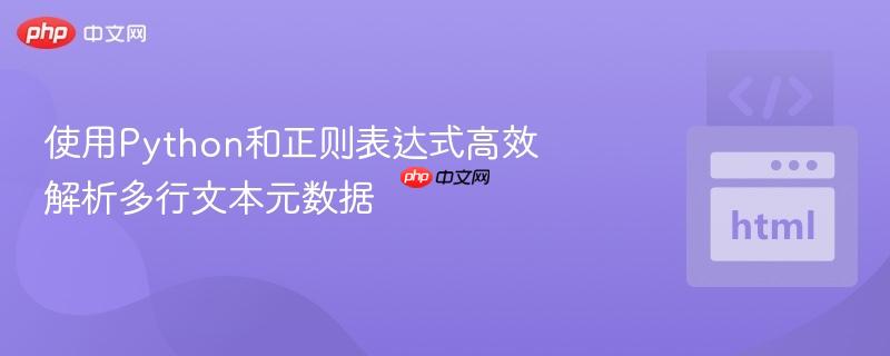 使用python和正则表达式高效解析多行文本元数据
