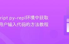 在PyScript py-repl环境中获取并保存用户输入代码的方法教程