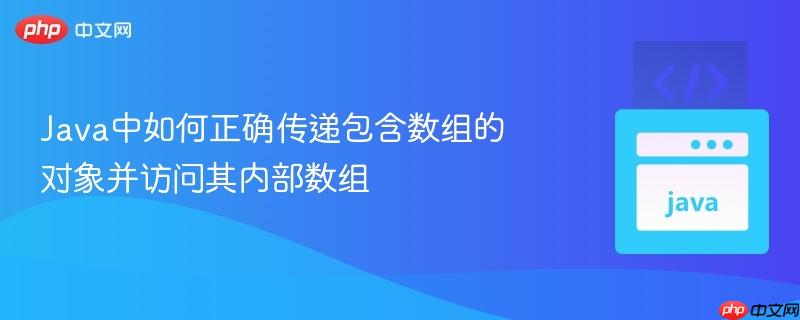 java中如何正确传递包含数组的对象并访问其内部数组