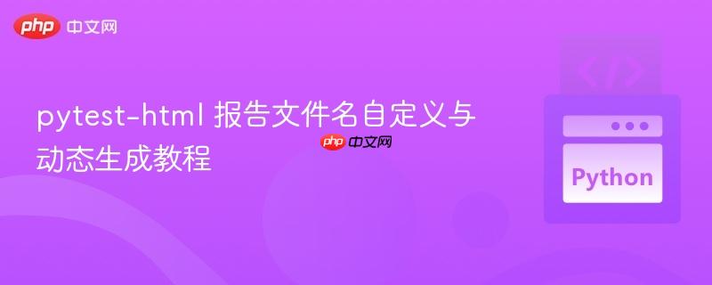 pytest-html 报告文件名自定义与动态生成教程