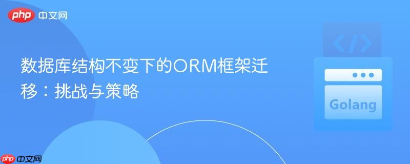 数据库结构不变下的ORM框架迁移:挑战与策略