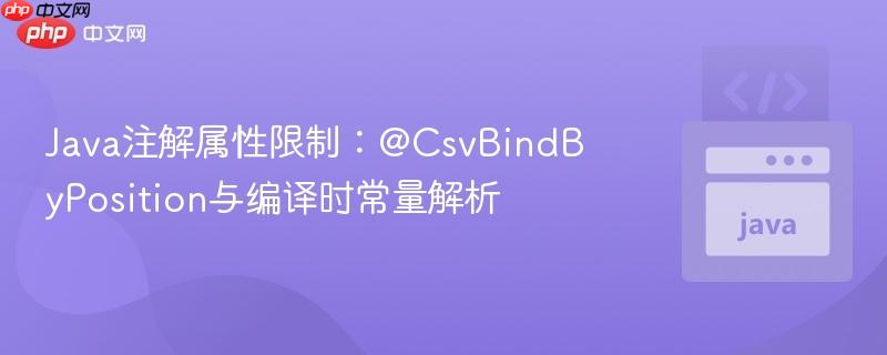 Java注解属性限制:@CsvBindByPosition与编译时常量解析