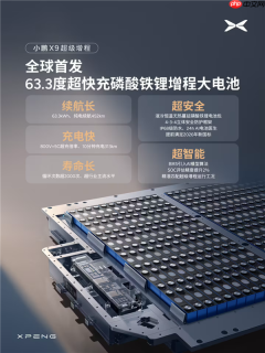小鹏X9超级增程版电池公布：63.3度大电池+800V超充10分钟补能313km