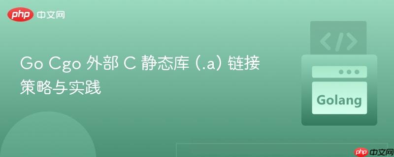 Go Cgo 外部 C 静态库 (.a) 链接策略与实践