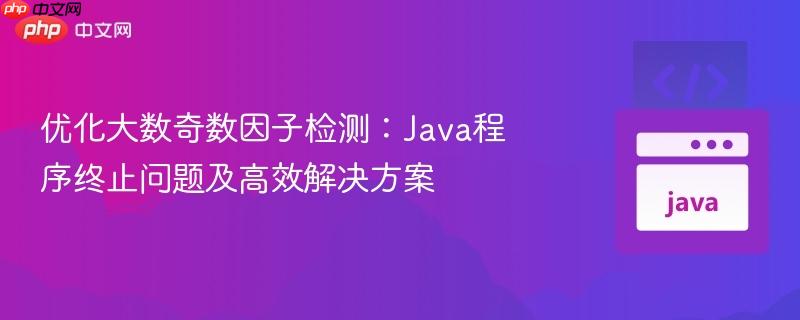 优化大数奇数因子检测:Java程序终止问题及高效解决方案 优化大数奇数因子检测:Java程序终止问题及高效解决方案