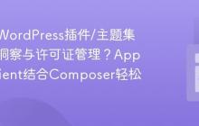如何为WordPress插件/主题集成数据洞察与许可证管理？AppseroClient结合Composer轻松搞定！