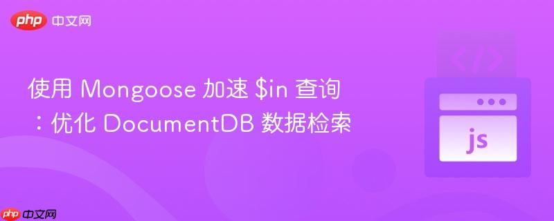 使用 Mongoose 加速 $in 查询:优化 DocumentDB 数据检索 使用 Mongoose 加速 $in 查询:优化 DocumentDB 数据检索
