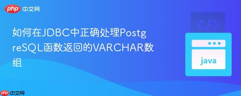 如何在JDBC中正确处理PostgreSQL函数返回的VARCHAR数组