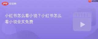 小红书怎么看小说？小红书怎么看小说全文免费