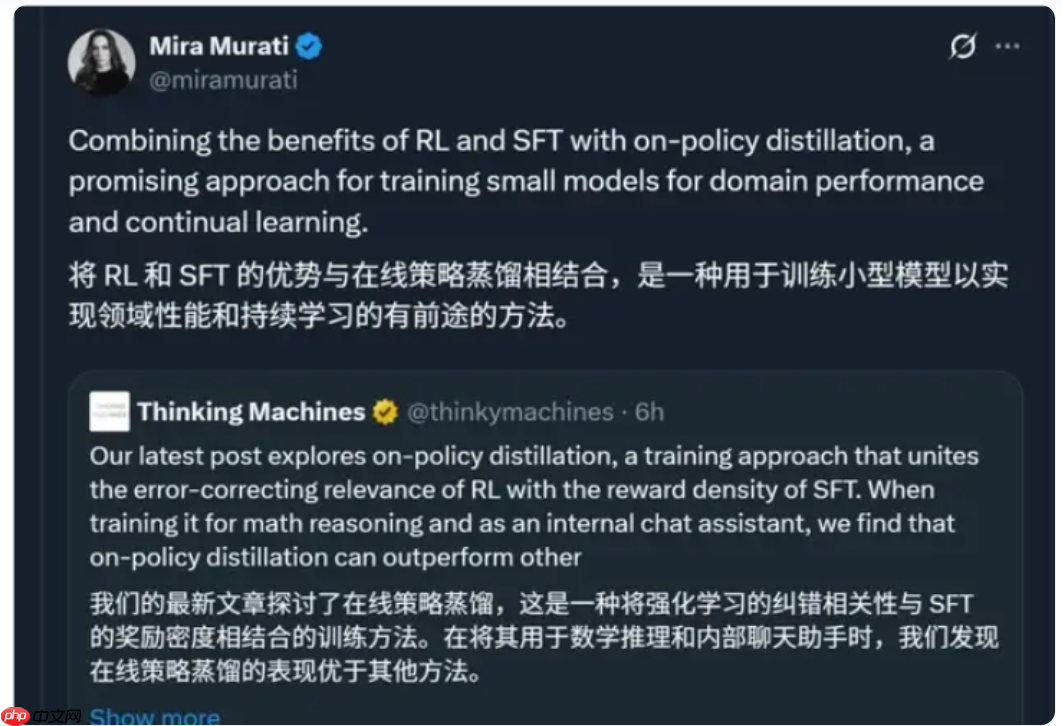 小模型训练效率狂飙 100 倍,Thinking Machine 推“在线策略蒸馏”