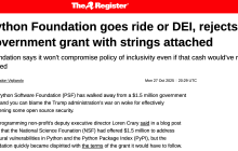 Python 基金会拒绝 150 万美元美国政府拨款