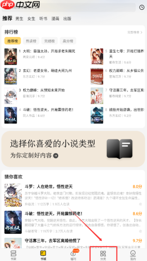 《追读小说》查看小说分类方法