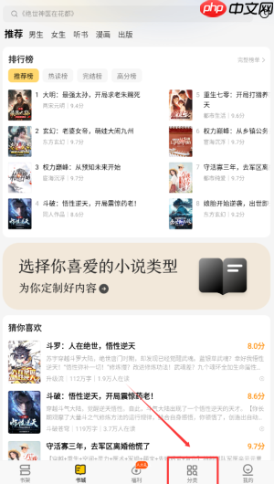 《追读小说》查看小说分类方法
