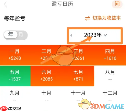 《蜻蜓点金》查看盈亏日历方法