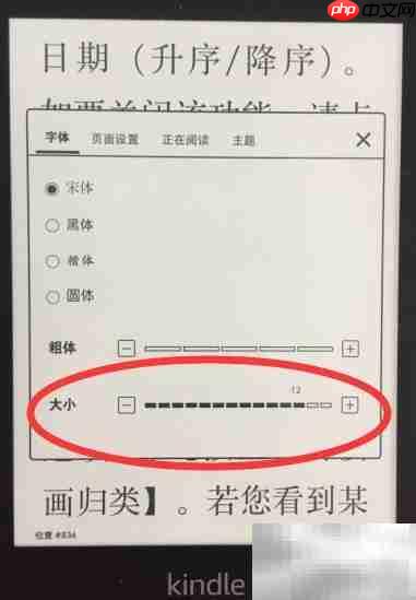 Kindle如何调整字体大小