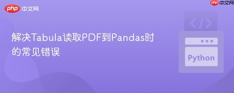 解决Tabula读取PDF到Pandas时的常见错误