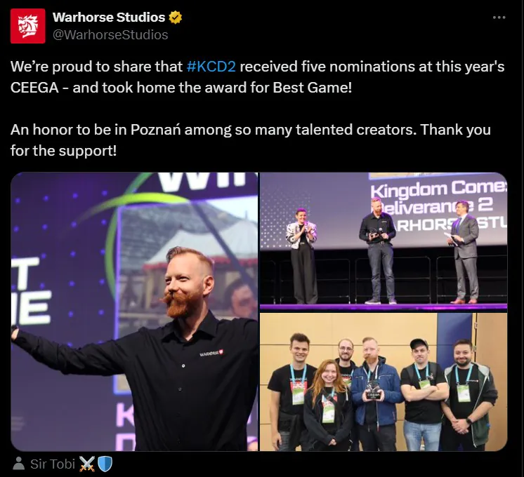 中东欧游戏大奖落幕!《天国:拯救2》斩获年度最佳