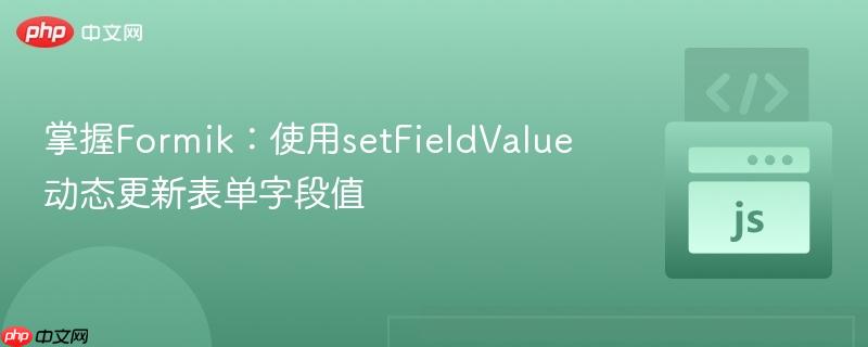 掌握Formik：使用setFieldValue动态更新表单字段值