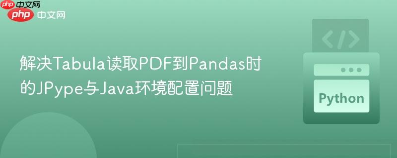 解决Tabula读取PDF到Pandas时的JPype与Java环境配置问题