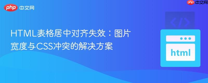 HTML表格居中对齐失效：图片宽度与CSS冲突的解决方案