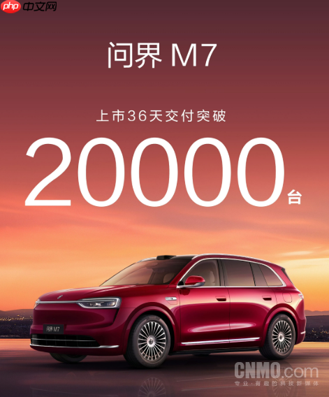 全新问界M7上市36天交付破20000辆!配备华为ADS 4