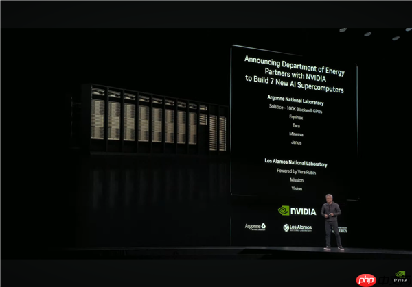 NVIDIA为美国政府打造七台AI超算：10万块Blackwell GPU、22万亿亿次算力