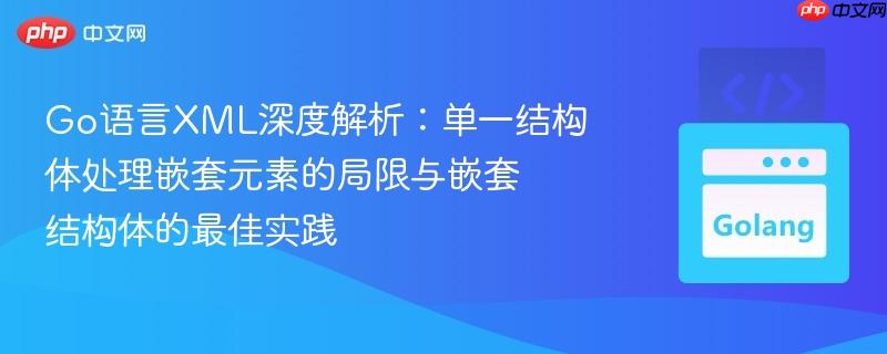 Go语言XML深度解析:单一结构体处理嵌套元素的局限与嵌套结构体的最佳实践