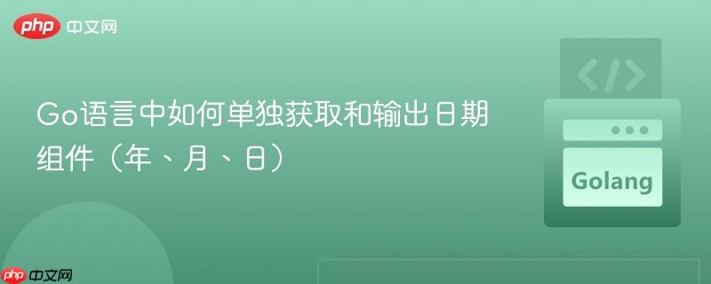 Go语言中如何单独获取和输出日期组件（年、月、日）
