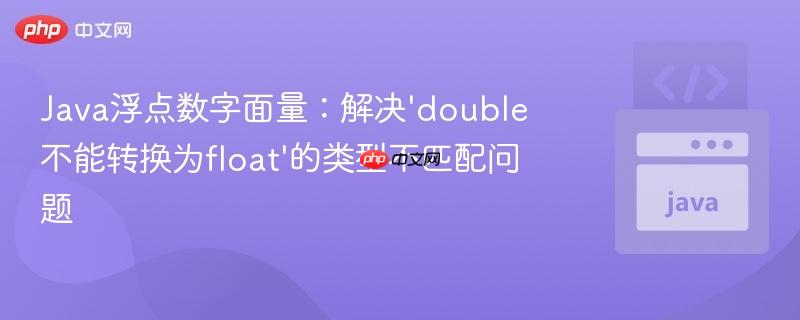 Java浮点数字面量:解决‘double不能转换为float’的类型不匹配问题