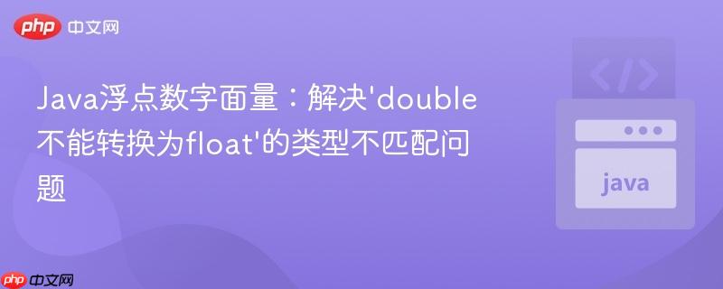 Java浮点数字面量：解决'double不能转换为float'的类型不匹配问题
