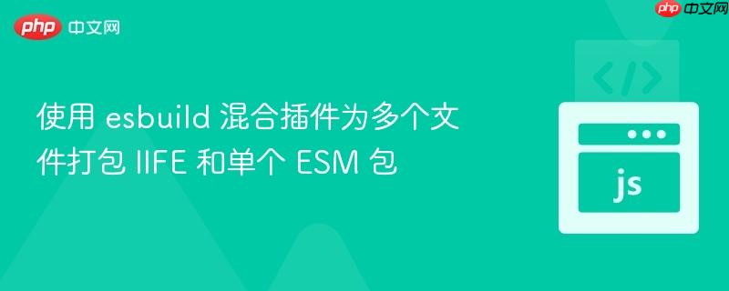 使用 esbuild 混合插件为多个文件打包 iife 和单个 esm 包
