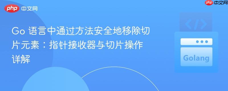 Go 语言中通过方法安全地移除切片元素：指针接收器与切片操作详解

