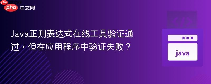 java正则表达式在线工具验证通过,但在应用程序中验证失败?
