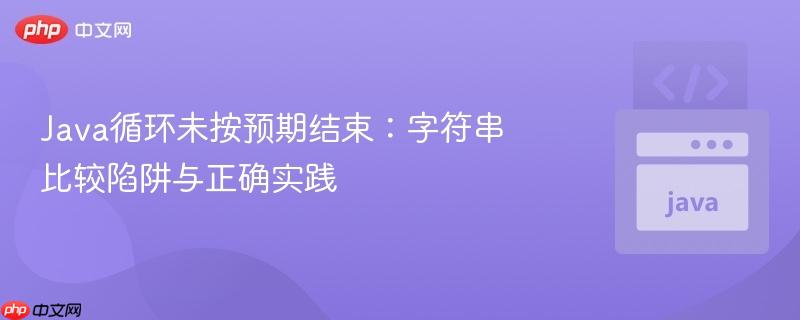 Java循环未按预期结束：字符串比较陷阱与正确实践