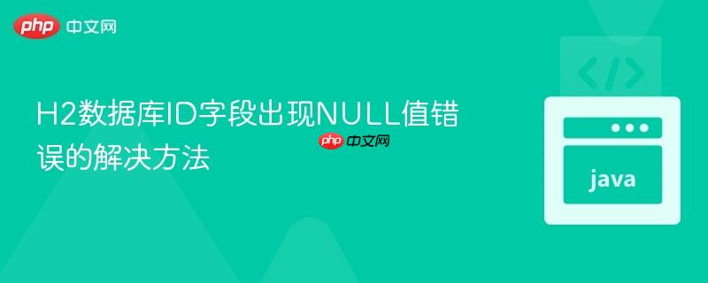 h2数据库id字段出现null值错误的解决方法