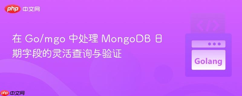 在 Go/mgo 中处理 MongoDB 日期字段的灵活查询与验证