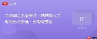 工信部点名爱奇艺、转转等人工客服无法接通，已督促整改