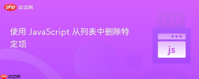 使用 JavaScript 从列表中删除特定项