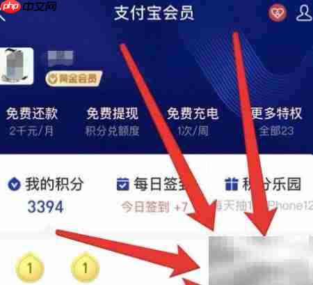 支付宝会员积分领取指南