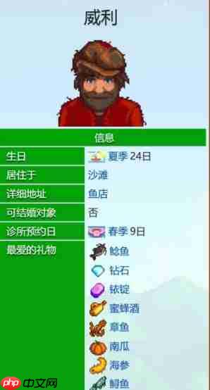 《星露谷物语》威利爱心事件一览