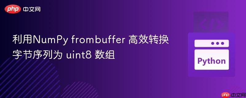 利用NumPy frombuffer 高效转换字节序列为 uint8 数组