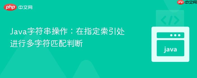 Java字符串操作：在指定索引处进行多字符匹配判断