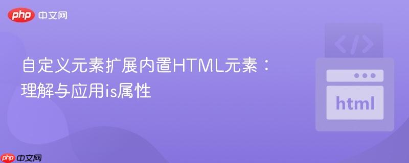 自定义元素扩展内置HTML元素:理解与应用is属性