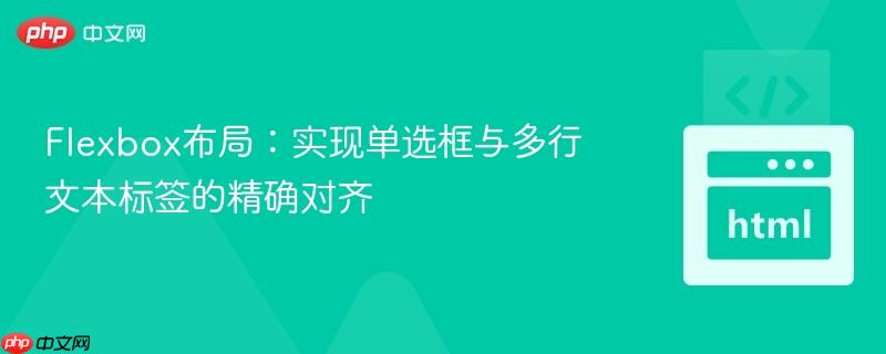 Flexbox布局:实现单选框与多行文本标签的精确对齐