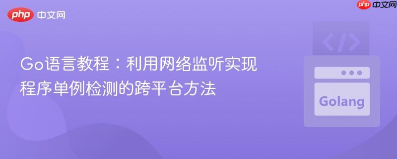 Go语言教程:利用网络监听实现程序单例检测的跨平台方法