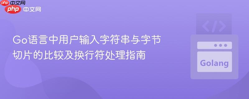 Go语言中用户输入字符串与字节切片的比较及换行符处理指南
