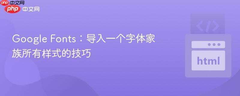 Google Fonts：导入一个字体家族所有样式的技巧
