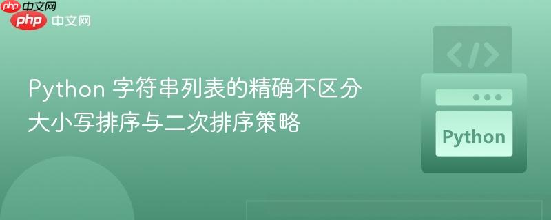 Python 字符串列表的精确不区分大小写排序与二次排序策略
