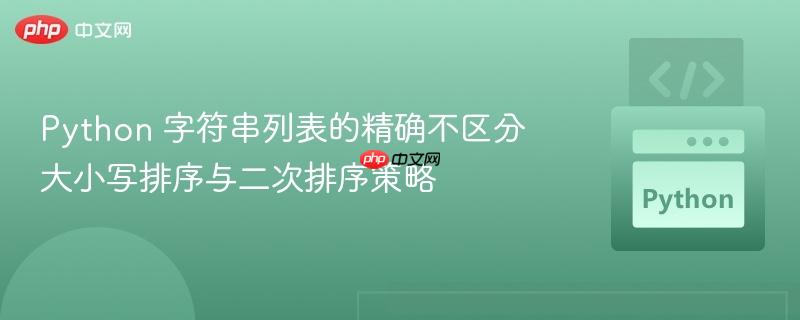 Python 字符串列表的精确不区分大小写排序与二次排序策略